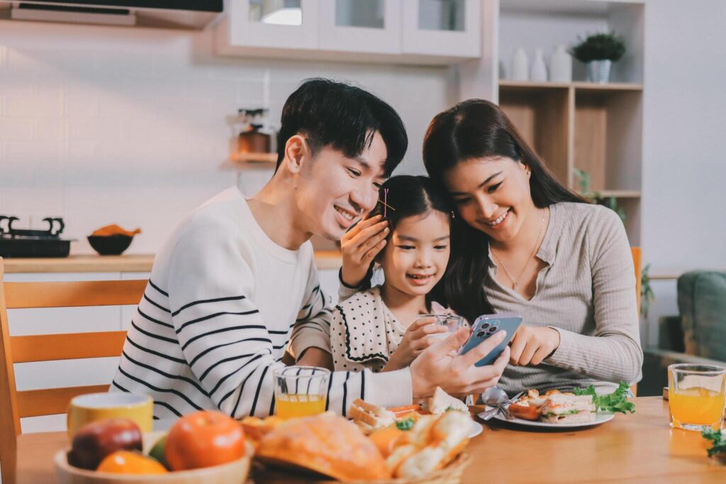 happy-family-meal-bonding-time-kitchen-free-photo